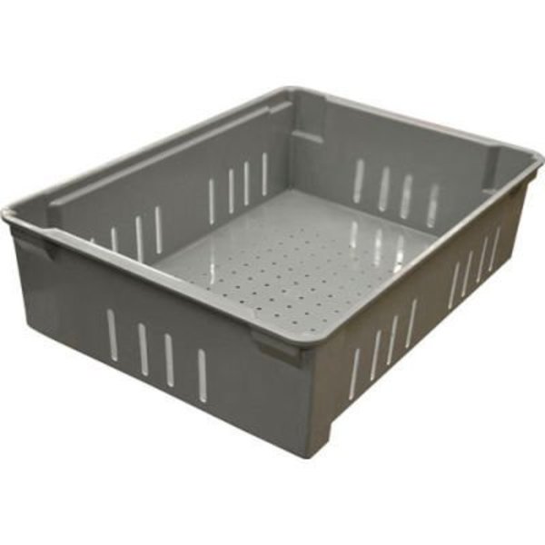 Mfg Tray Molded Fiberglass Toteline Nest and Stack Wash Box 705148 -21-1/8"L x 15-1/8"W x 6"H, Gray 7051485136